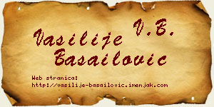 Vasilije Basailović vizit kartica